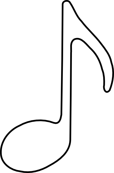 Eighth Note Outline Clip Art at Clker.com - vector clip art online