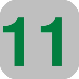 Number 11 Grey Flat Icon Clip Art
