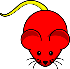 Red Mouse Yellow Tail Clip Art