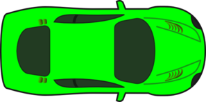 Lime Car - Top View Clip Art