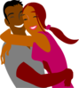 Black Couple Hugging Clip Art