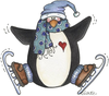 Ice Skating Penguins Clipart Image