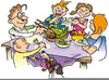 Family Mealtime Clipart Image