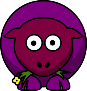 Sheep Purples Two Toned Looking Straight Clip Art