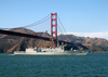 Uss Sides Passes Under Golden Gate Bridge. Image