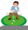 Man Golfing Clipart Image