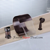 Oil Rubbed Bronze Finish Antique Waterfall Bathtub Faucet Bd Image