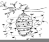 Bees Clipart Black And White Image