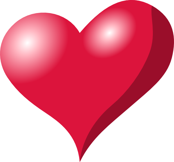 Download Red Heart Shadow Clip Art at Clker.com - vector clip art ...