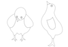 Chickens 001 Vector Coloring Clip Art