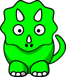 Green Baby Triceratops Clip Art