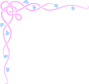 Pink Blue Flower Border Clip Art