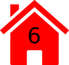 Six Red House Clip Art