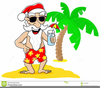 Santa Claus At The Beach Clipart Image