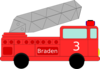 Braden Birthday Firetruck Clip Art