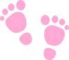 Pink Baby Footprints Clip Art
