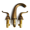 Antique Brass Two Handles Archaize Mixer Tap Basin Faucet Image
