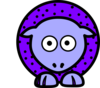 Sheep - Purple With Black Polka-dots And Blue Feet Wider Body Clip Art