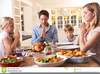 Family Eating Dinner Clipart Image