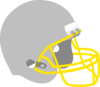 Football Helmet Gray Gold Clip Art