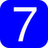 Blue, Rounded, Square With Number 7 Clip Art