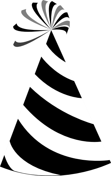 Download Black And White Party Hat Clip Art at Clker.com - vector ...