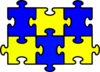 Blue & Gold Puzzle Clip Art