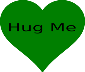 Green Hug Me Heart Clip Art
