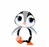 Illustration Of A Cute Baby Penguin With Snowflakes Clip Art