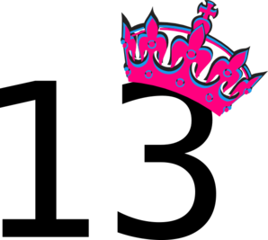 Pink Tilted Tiara And Number 13 Clip Art at Clker.com - vector clip art