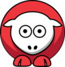 Sheep - Two Toned Red Clip Art