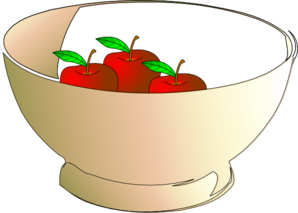 Bowl 3 Apples Clip Art