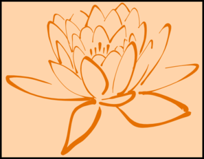 Orange Lotus On Orange Clip Art