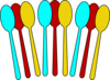 Colorful Spoons-not Opaque Clip Art