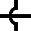 Electronic Circuit Crossing Symbol Clip Art