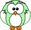 Green And White Owl Clip Art
