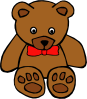 Simple Teddy Bear With Bow Clip Art