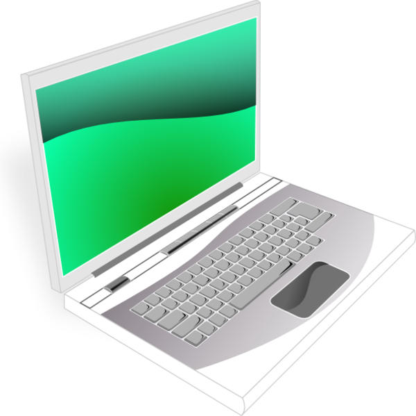 Laptop White Green | Free Images at Clker.com - vector clip art online ...