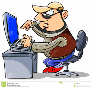 Clipart Of A Man Working At A Computer Image