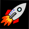 Rocket With Flame Right And Red Clip Art