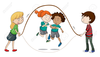 Children Jumping Rope Clipart Image