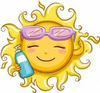 Illustration Featuring The Sun Holding A Sunblock Lotion Image