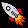 Rocket W/red Wing And Flame Clip Art
