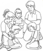 Black And White Clipart Family Image