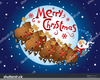 Santa Flying Sleigh Clipart Image