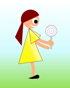Girl With Lollipop Clip Art