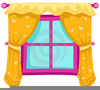 Window With Curtains Clipart Image