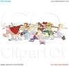 Eight Maids A Milking Clipart Image