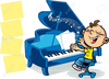 Children Playing Piano Clipart Image