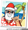 Santa Claus At The Beach Clipart Image